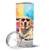 Yellow Labrador Hippie Dawg Stainless Steel Skinny Tumbler Vacuum Double Walled Reusable Insulated Tumbler Travel Cup for Coffee Cocktails Gift with L
