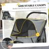 Pet stroller, dog stroller, easy to carry, gray